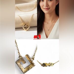 Gold Tone Givenchy Pendant Necklace